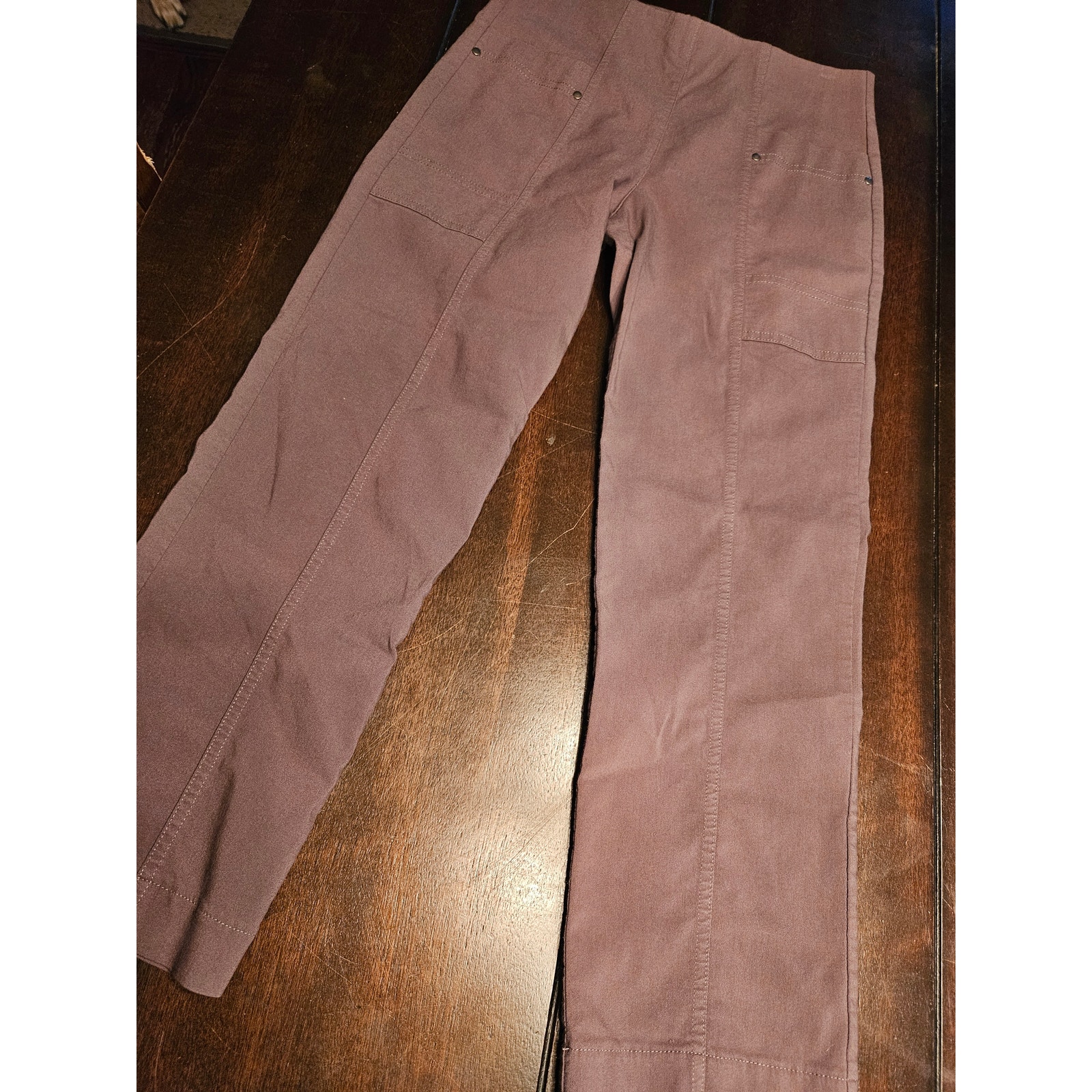 Elliott Lauren Women's Pull On Updated Crop Pocket Pants With Rivets Detail Sz 2